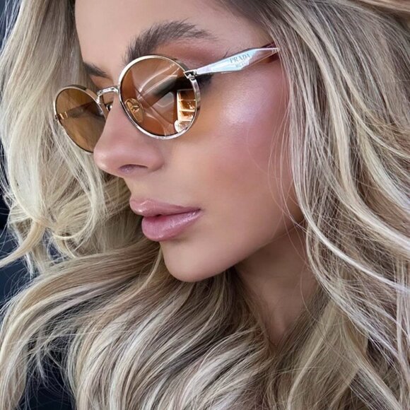 Prada PR65ZS ZVN02Z Oval Sunglasses – Gold - Picture 1 of 13